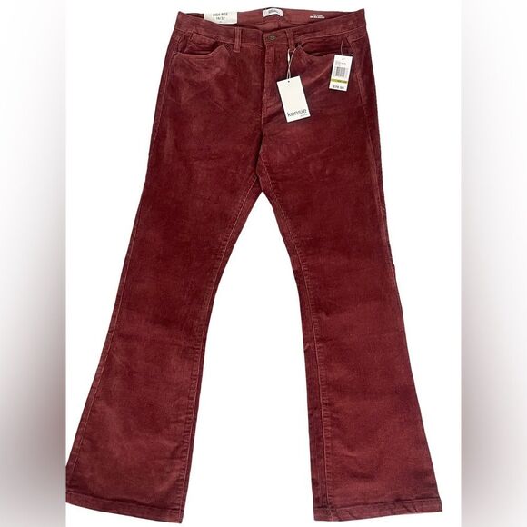 Dusty Rose Corduroy Flare Pants - Picture 1 of 9